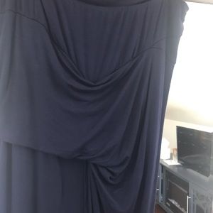 Beautiful navy blue long skirt with a side split